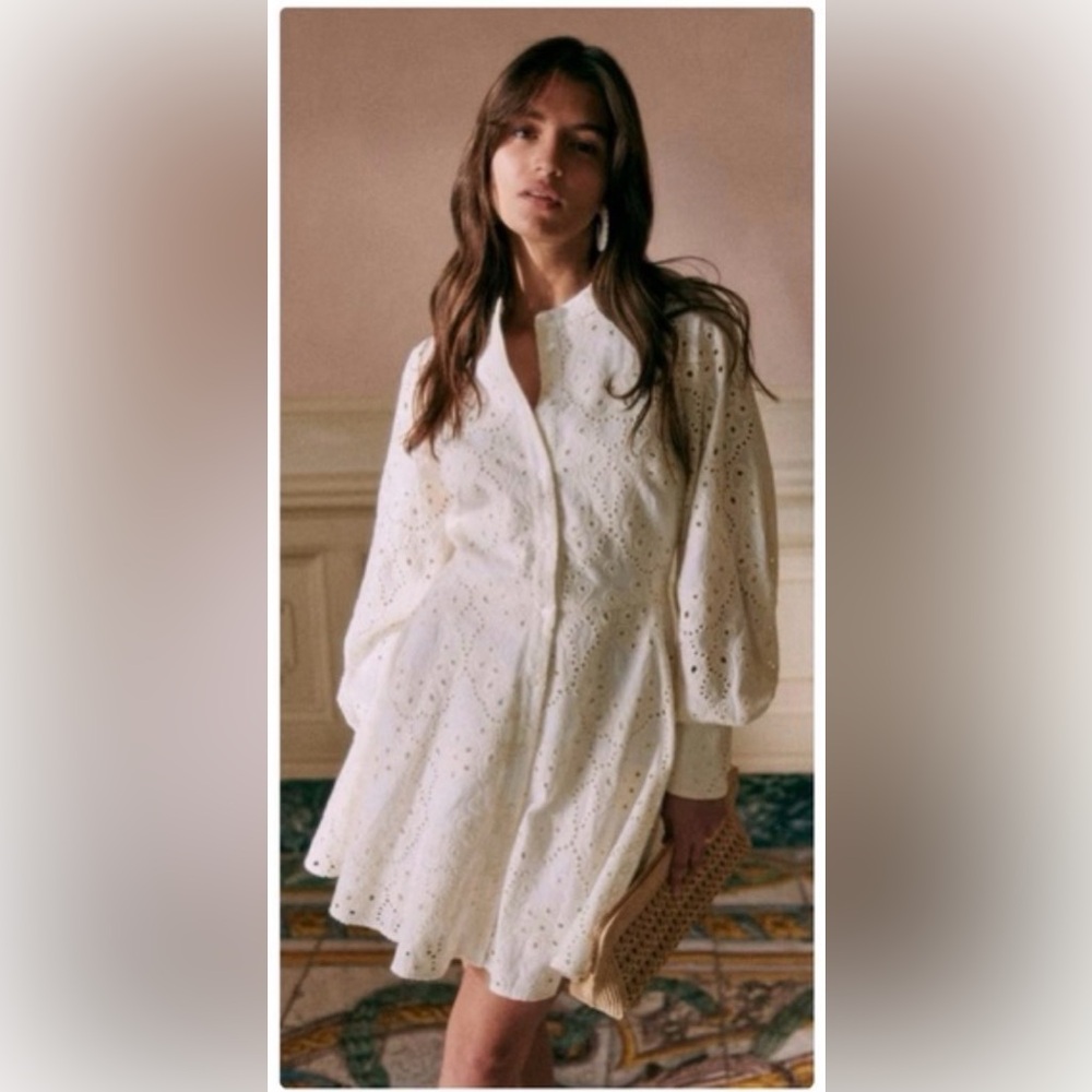 Sézane Caprice Dress in Ecru